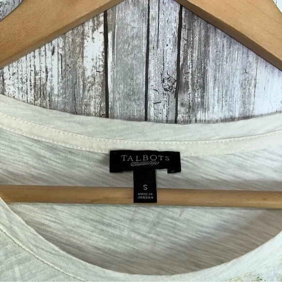 Talbots Cream Printed 3/4 Sleeve Blouse - Picture 5 of 5